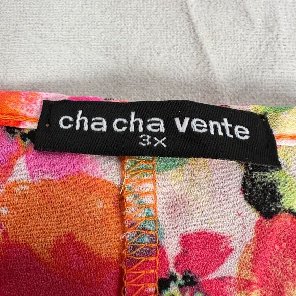 Cha Cha Vente Womens Floral Print Tunic Top 3X Multicolor Lightweight Sleeveless - Picture 5 of 5